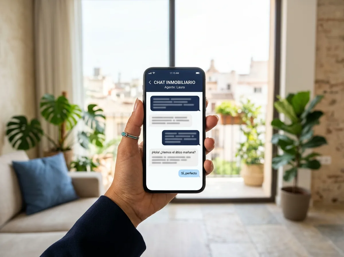 Mensajes de clientes respondidos desde la app en el móvil