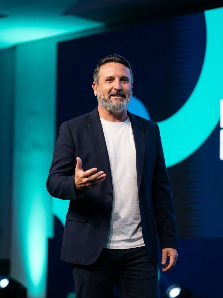 Juan Utiel dando una charla sobre marketing con IA